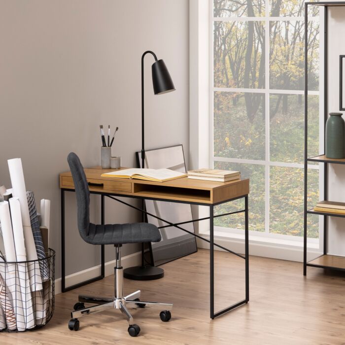 Seaford Office Desk With 1 Drawer In Oak