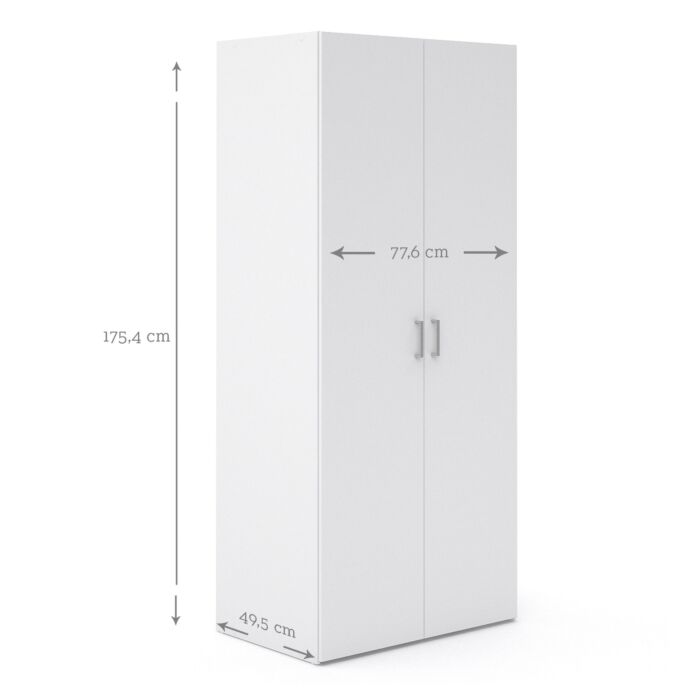Space Wardrobe With 2 Doors White 1750
