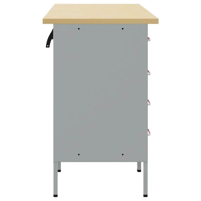 Vidaxl 3-piece Work Cabinet Set In Red And Grey With Engineered Wood And Steel