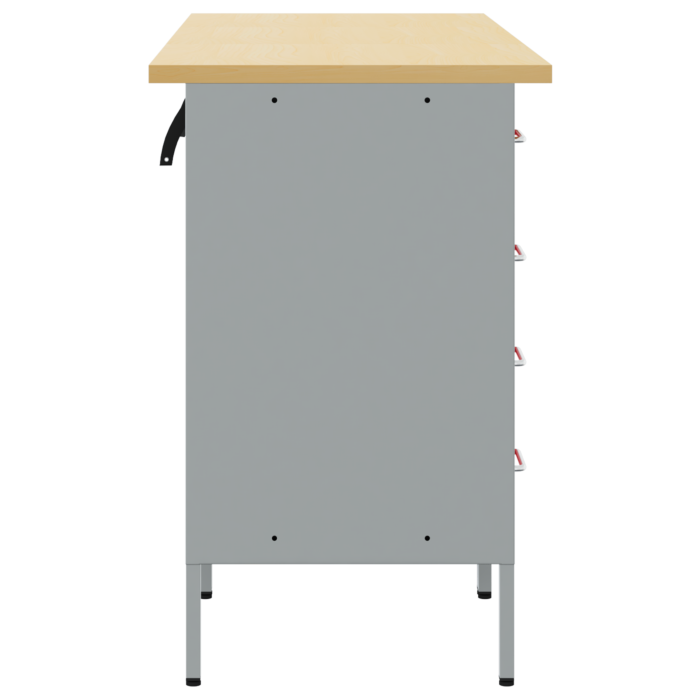 Vidaxl 3-piece Work Cabinet Set In Red And Grey With Engineered Wood And Steel
