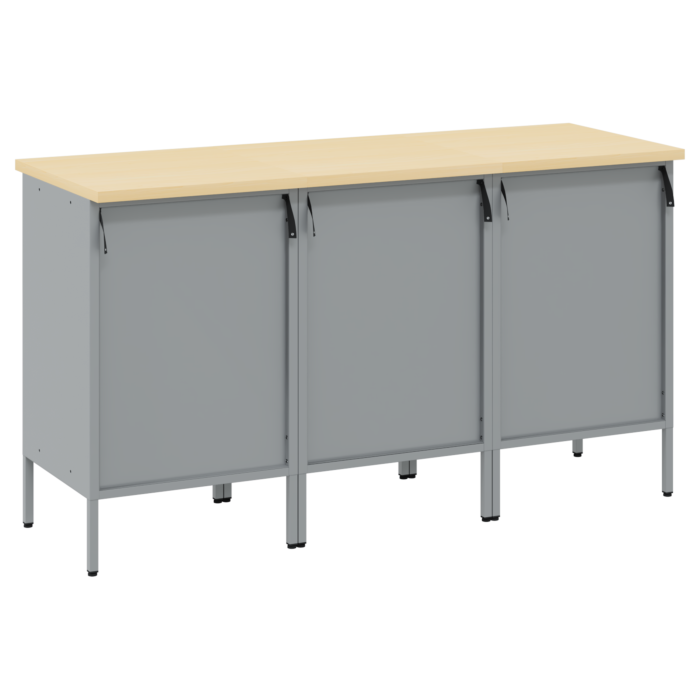 Vidaxl 3-piece Work Cabinet Set In Red And Grey With Engineered Wood And Steel