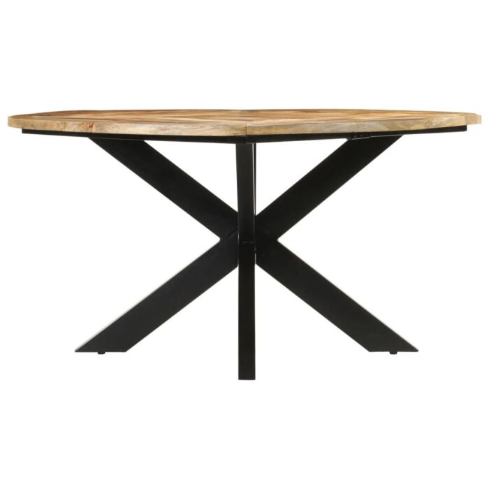 Vidaxl Dining Table Ø150x76 Cm Solid Rough Wood Mango