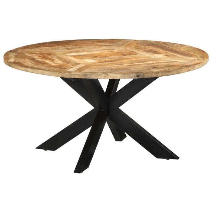 Vidaxl Dining Table Ø150x76 Cm Solid Rough Wood Mango