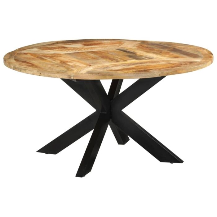 Vidaxl Dining Table Ø150x76 Cm Solid Rough Wood Mango