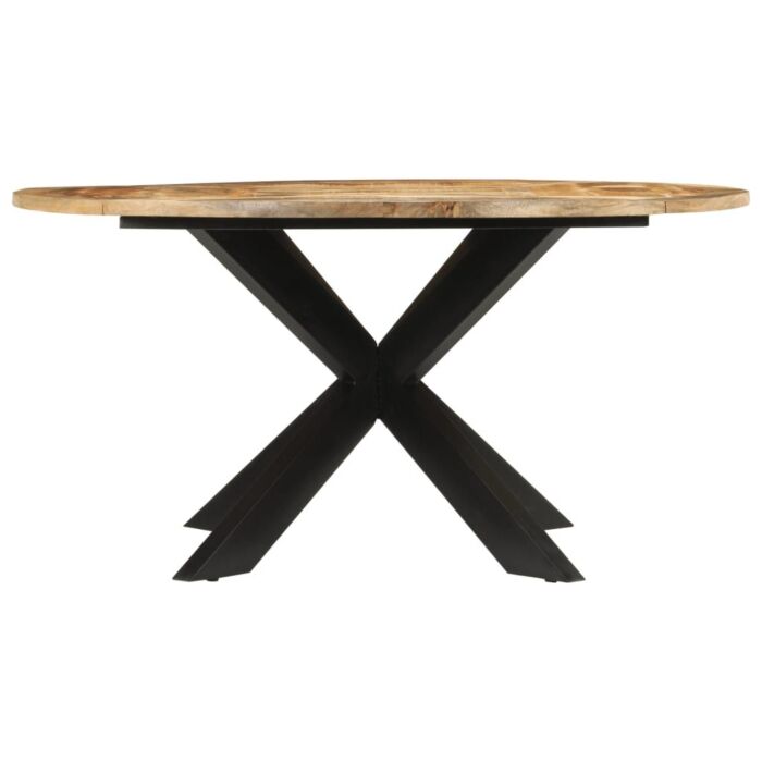 Vidaxl Dining Table Ø150x76 Cm Solid Rough Wood Mango