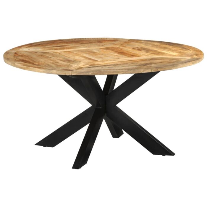 Vidaxl Dining Table Ø150x76 Cm Solid Rough Wood Mango