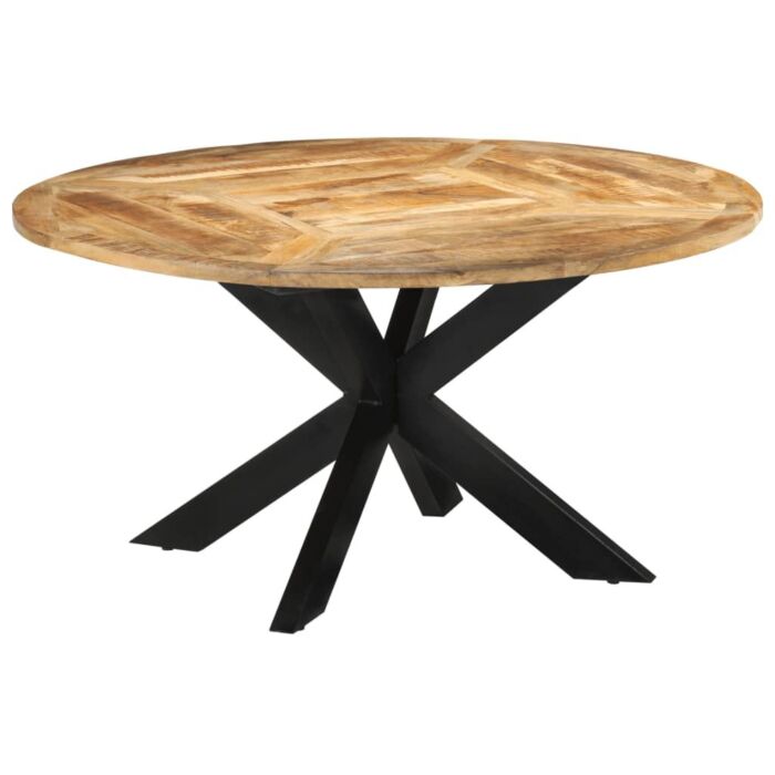 Vidaxl Dining Table Ø150x76 Cm Solid Rough Wood Mango