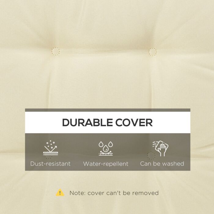 Outsunny Garden Seat Cushion With Ties, 40 X 40cm Replacement Dining Chair Seat Pad, Cream White