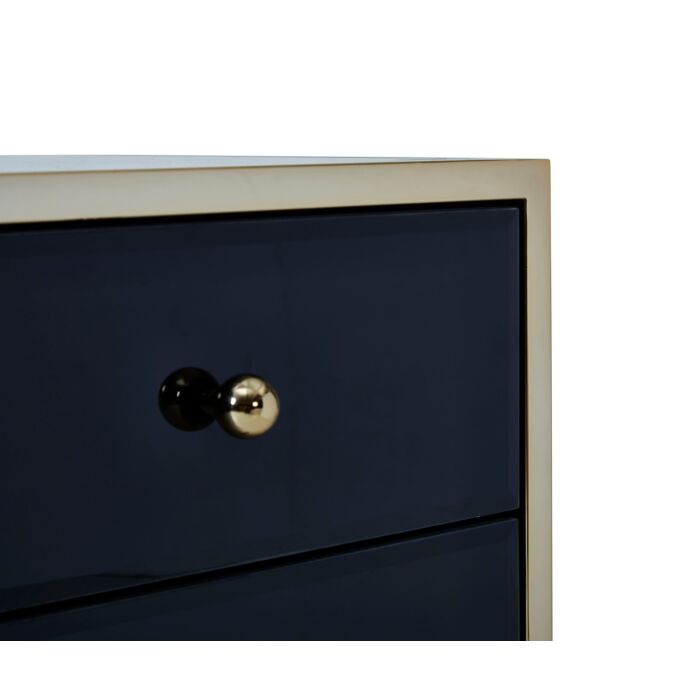 Fenwick 4 Drawer Chest Black & Gold