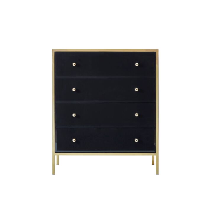 Fenwick 4 Drawer Chest Black & Gold