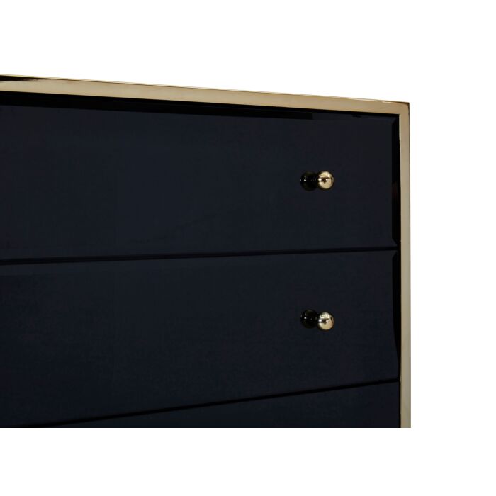 Fenwick 4 Drawer Chest Black & Gold