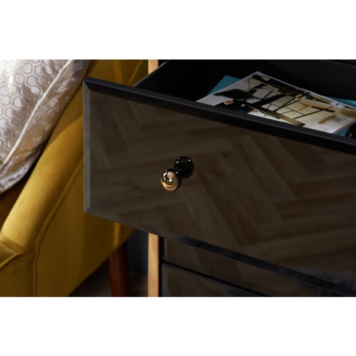 Fenwick 4 Drawer Chest Black & Gold