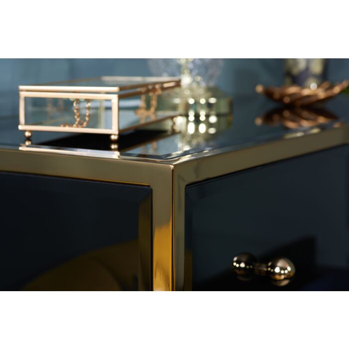 Fenwick 4 Drawer Chest Black & Gold