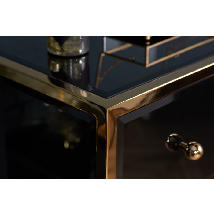 Fenwick 4 Drawer Chest Black & Gold