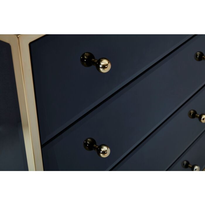 Fenwick 4 Drawer Chest Black & Gold