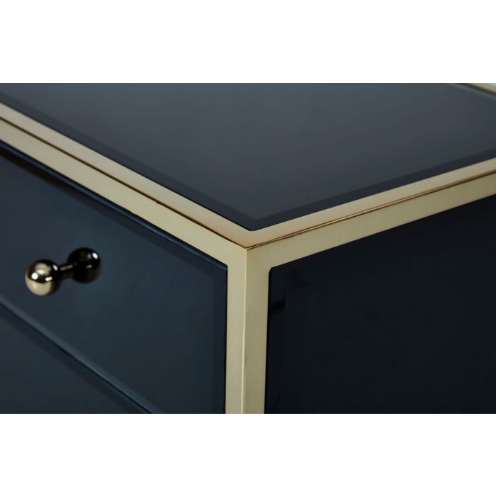 Fenwick 4 Drawer Chest Black & Gold