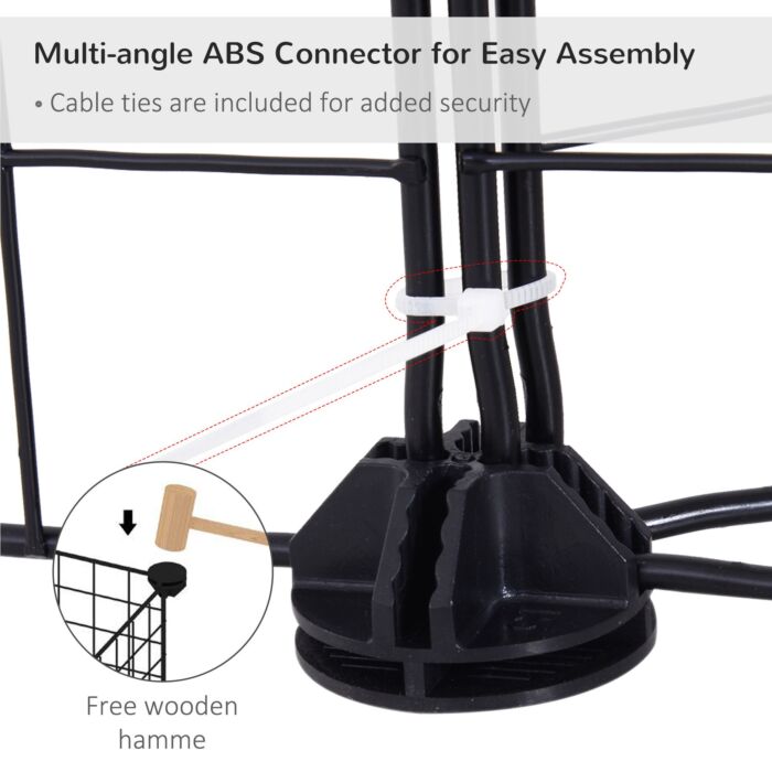Pawhut Modular Pet Playpen Metal Wire, 106lx73wx36hcm-black