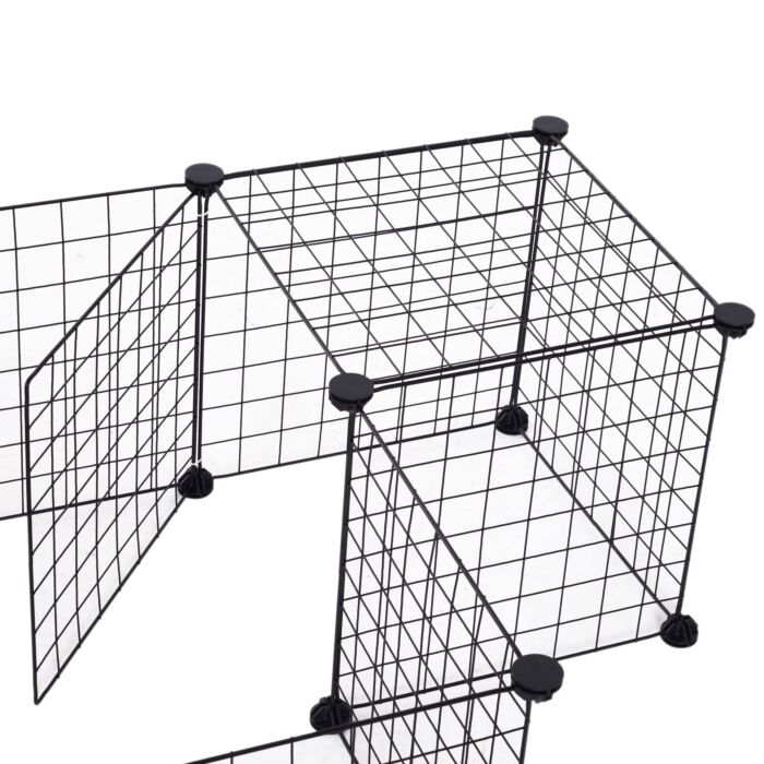 Pawhut Modular Pet Playpen Metal Wire, 106lx73wx36hcm-black