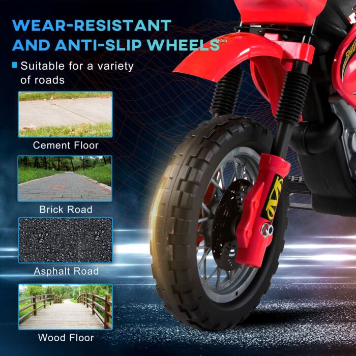 Homcom 6v Kids Child Electric Motorbike Ride On Motorcycle Scooter Children Toy Gift (red)