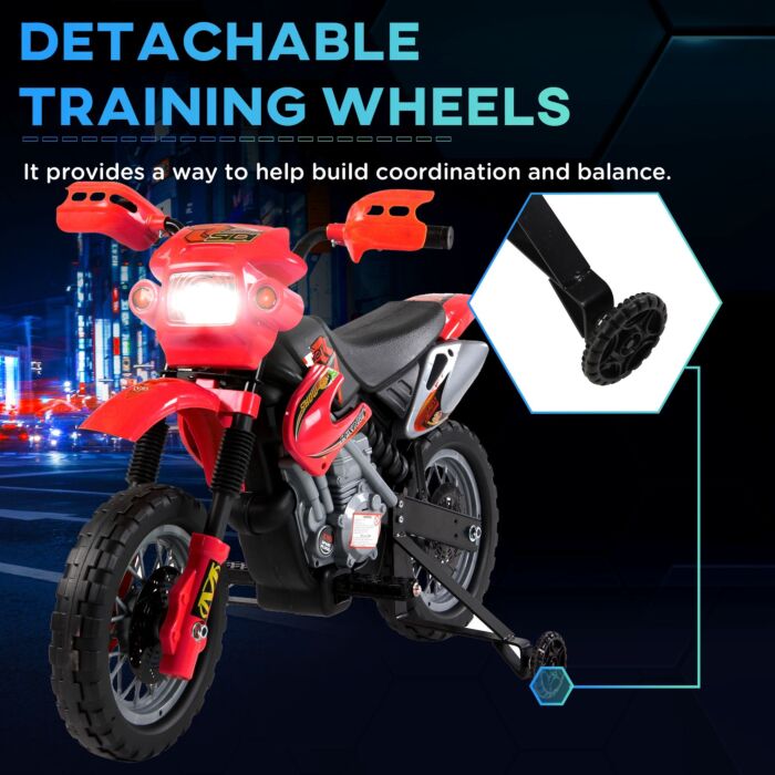Homcom 6v Kids Child Electric Motorbike Ride On Motorcycle Scooter Children Toy Gift (red)