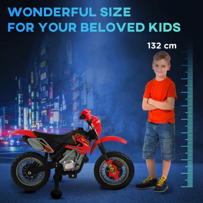 Homcom 6v Kids Child Electric Motorbike Ride On Motorcycle Scooter Children Toy Gift (red)