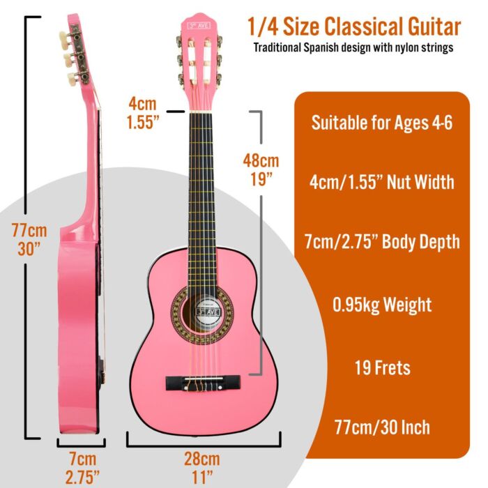 3rd Avenue 1/4 Size Classical Guitar Pack