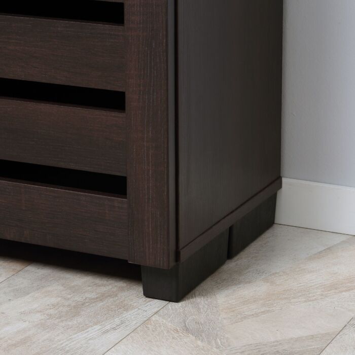 Homcom 5-tier Narrow Shoe Cabinet With Adjustable Shelves - Dark Brown