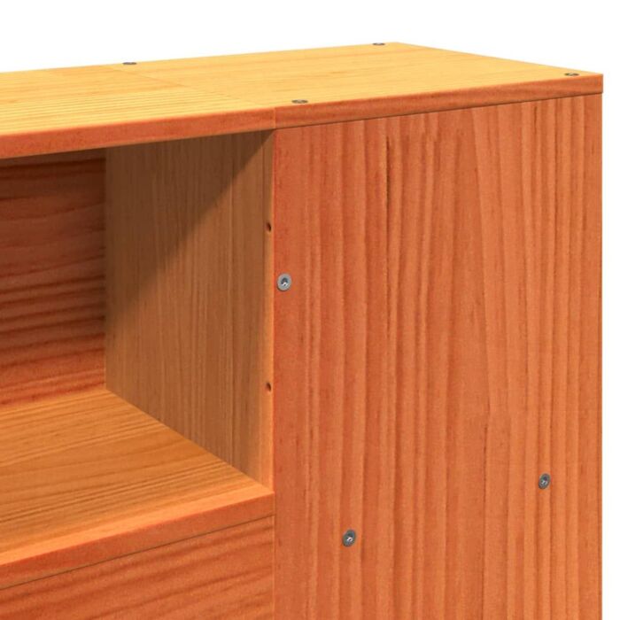 Vidaxl Bookcase Bed Without Mattress Wax Brown 140x190cm Solid Wood Pine