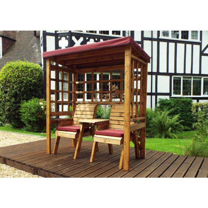 Henley Twin Seat Arbour - Burgundy