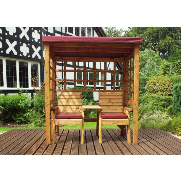 Henley Twin Seat Arbour - Burgundy