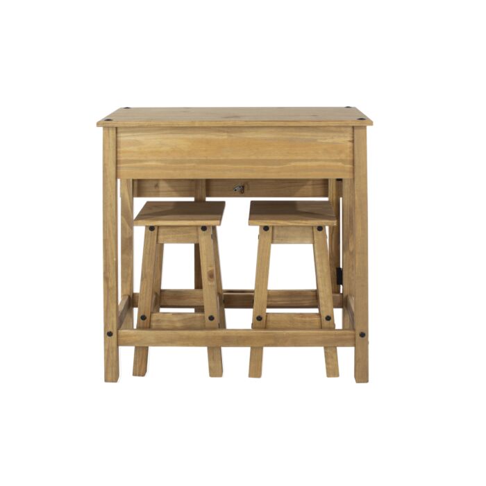 Corona Breakfast Drop Leaf Table & 2 Stools Set