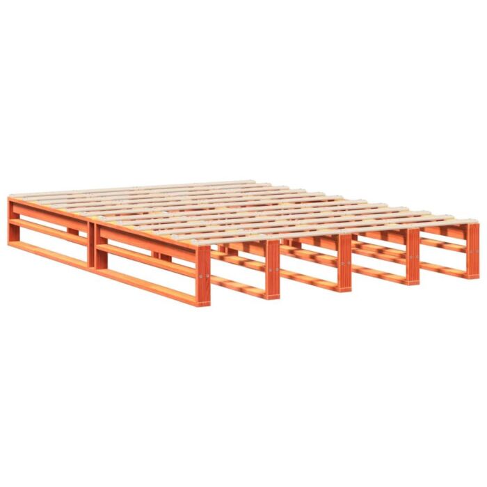 Vidaxl Bed Frame Without Mattress Wax Brown 135x190 Cm Double Solid Wood Pine