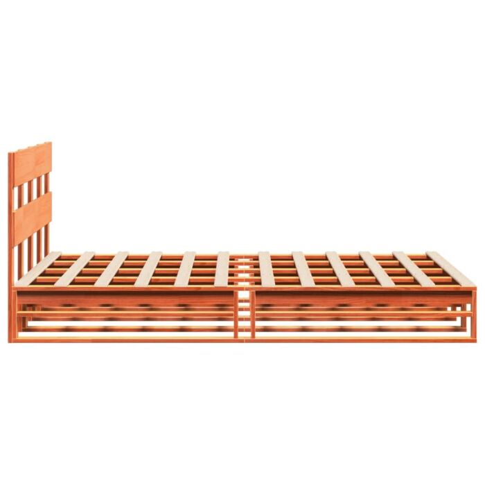 Vidaxl Bed Frame Without Mattress Wax Brown 135x190 Cm Double Solid Wood Pine