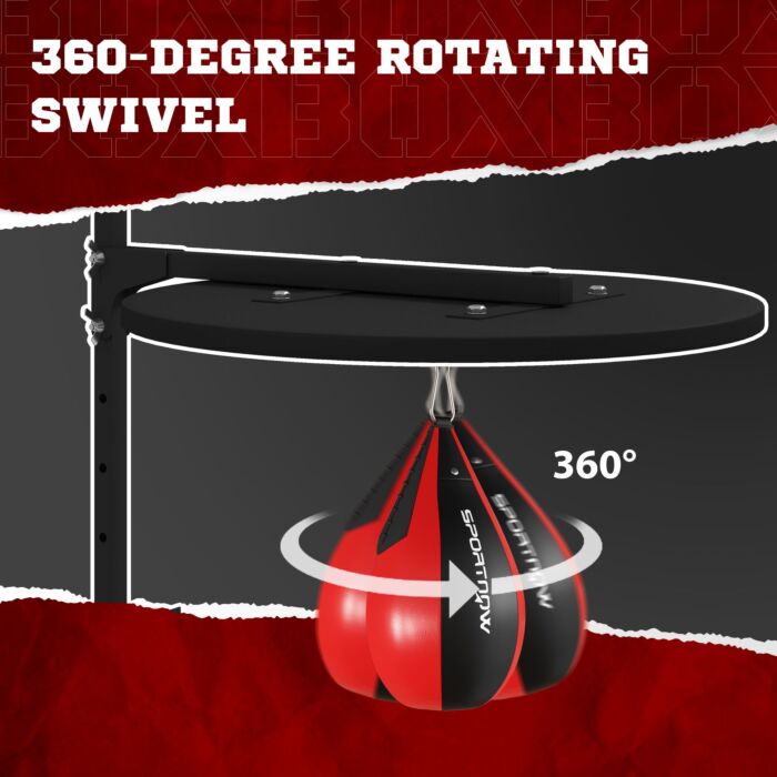 Sportnow Wall Mounted Speed Bag Platform, Height Adjustable Punching Bag Training Kit