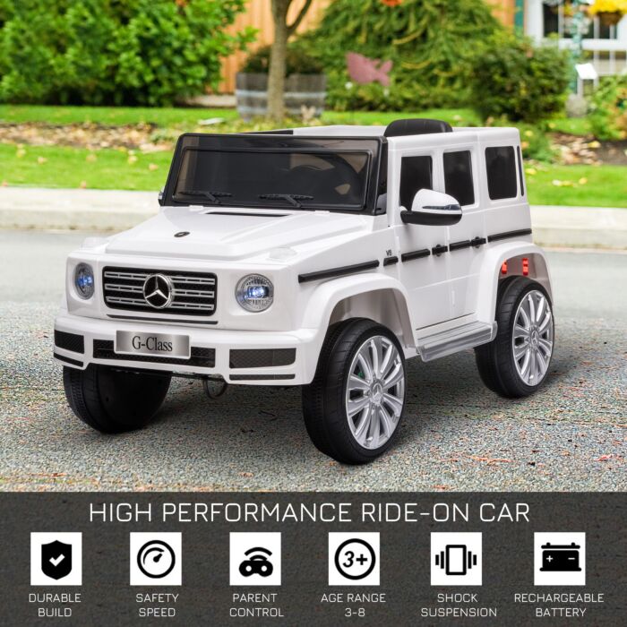 Homcom Compatible 12v Battery-powered Kids Electric Ride On Car Mercedes Benz G500 Toy With Parental Remote Control Music Lights