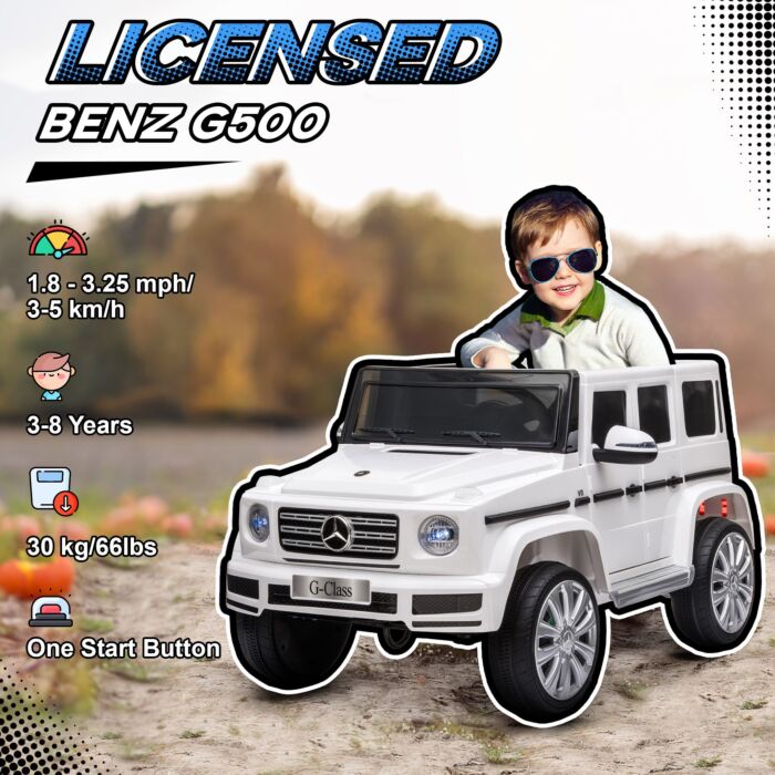 Homcom Compatible 12v Battery-powered Kids Electric Ride On Car Mercedes Benz G500 Toy With Parental Remote Control Music Lights