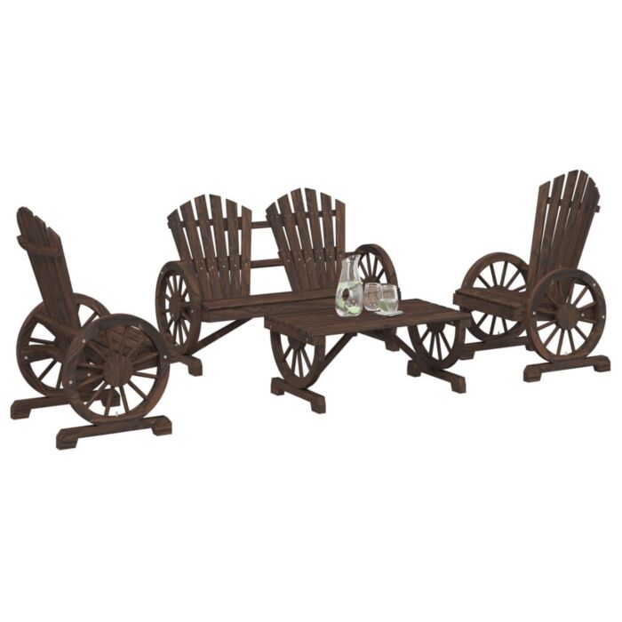 Vidaxl 4 Piece Garden Lounge Set Solid Wood Fir