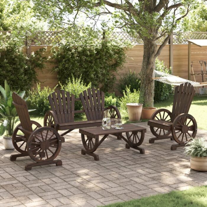 Vidaxl 4 Piece Garden Lounge Set Solid Wood Fir