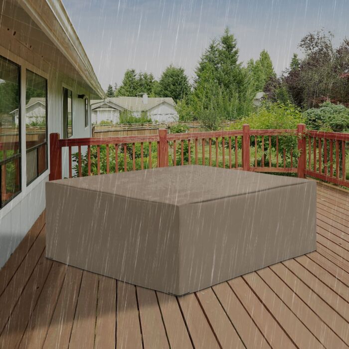 Outsunny Oxford Patio Garden Furniture Dining Table Chair Set Cover Water Protector Waterproof Anti-uv 275l X205w X 90hcm – Beige