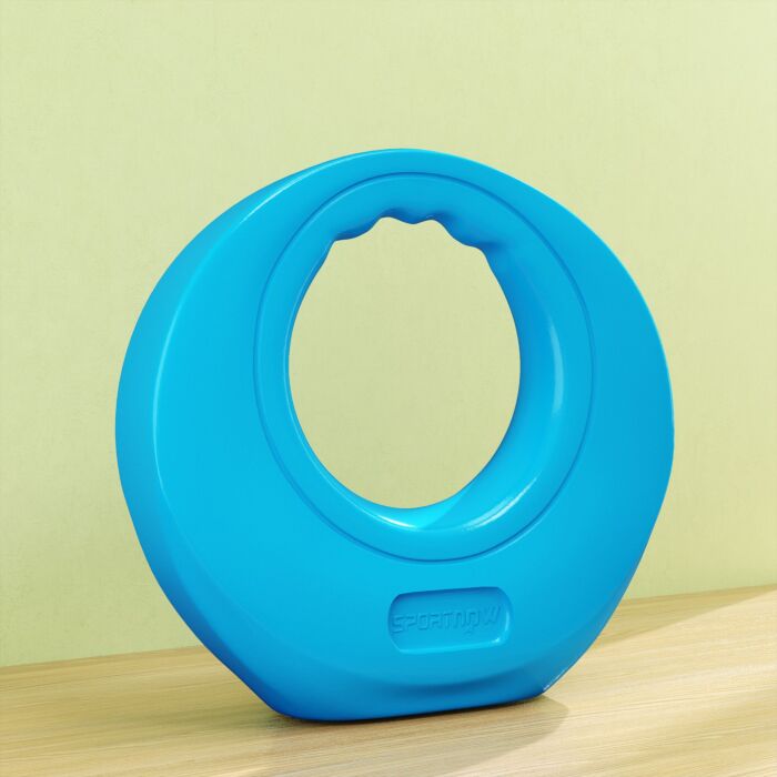 Sportnow 10kg Kettlebell, Soft Kettle Bell With Wide Handle For Home Gym Weight Lifting And Strength Training, Light Blue