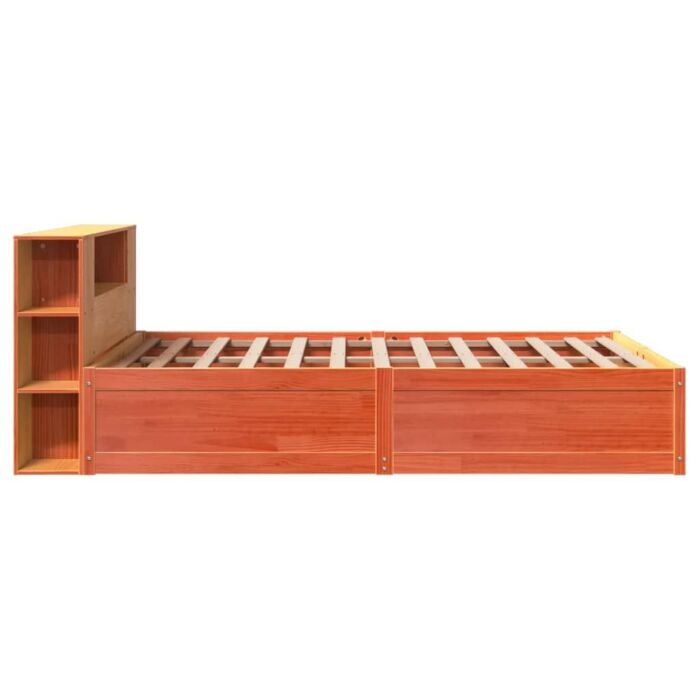 Vidaxl Bed Frame Without Mattress Wax Brown 140x190 Cm Solid Wood Pine