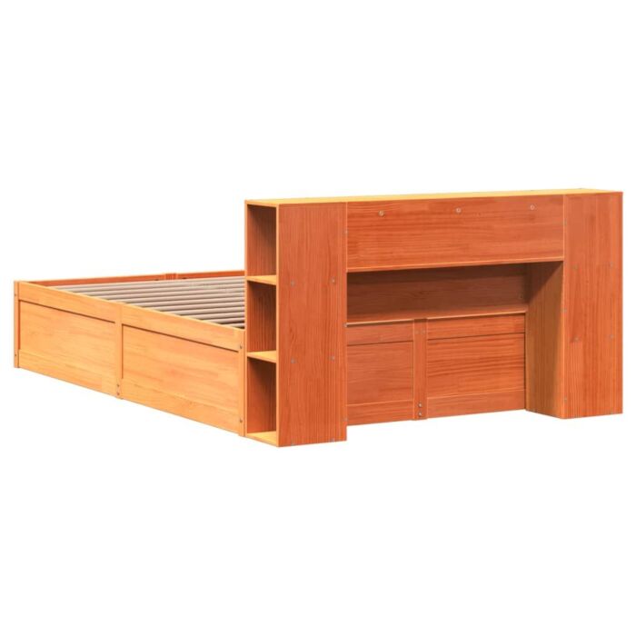 Vidaxl Bed Frame Without Mattress Wax Brown 140x190 Cm Solid Wood Pine