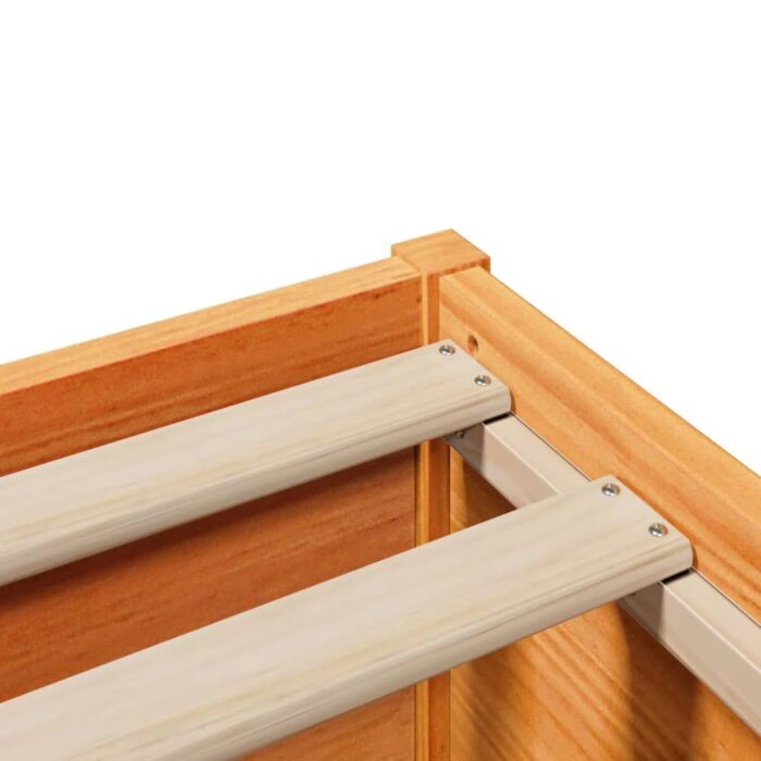 Vidaxl Bed Frame Without Mattress Wax Brown 140x190 Cm Solid Wood Pine