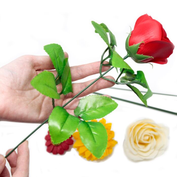 Craft Soap Flowers - Med Rose - Yellow - Pack Of 10