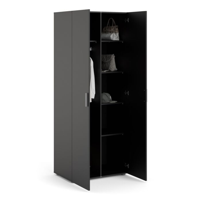 Pepe Wardrobe With 2 Doors In Black