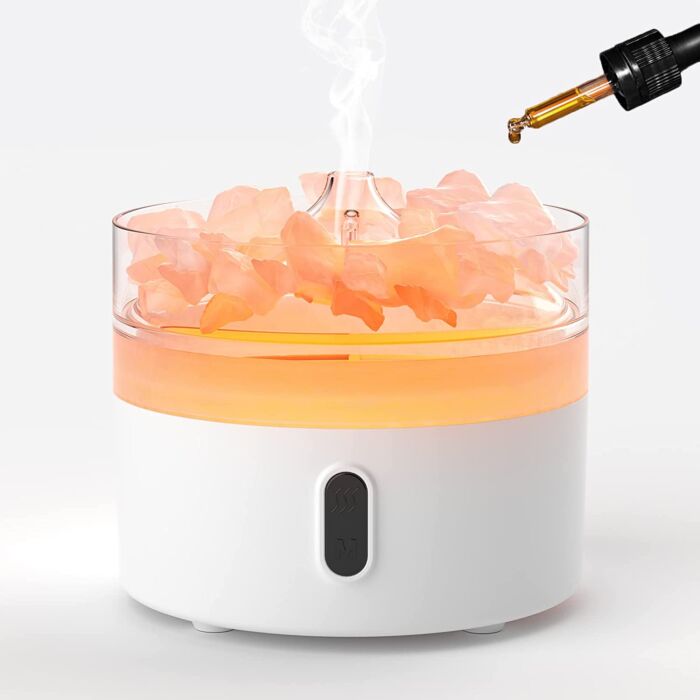 Himalayan Salt Aroma Diffuser - Night Light - Usb-c - Flame Effect (salt Not Included)