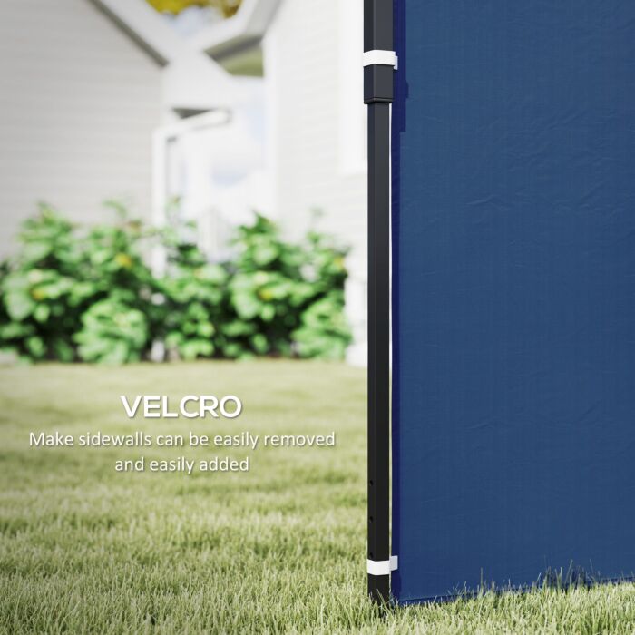 Outsunny Set Of Two 3 X 3(m) Gazebo Frame Replacement Walls - Blue