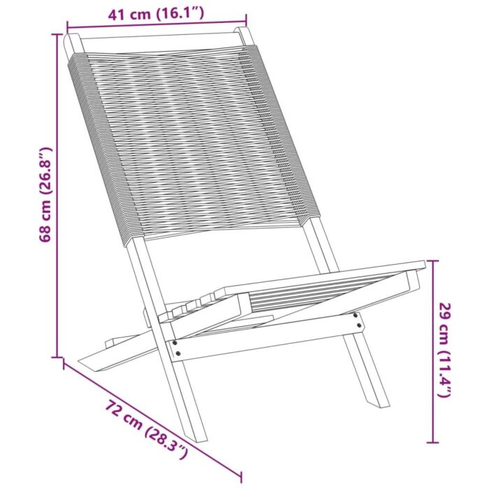 Vidaxl Folding Garden Chairs 8 Pcs Black Solid Wood Acacia