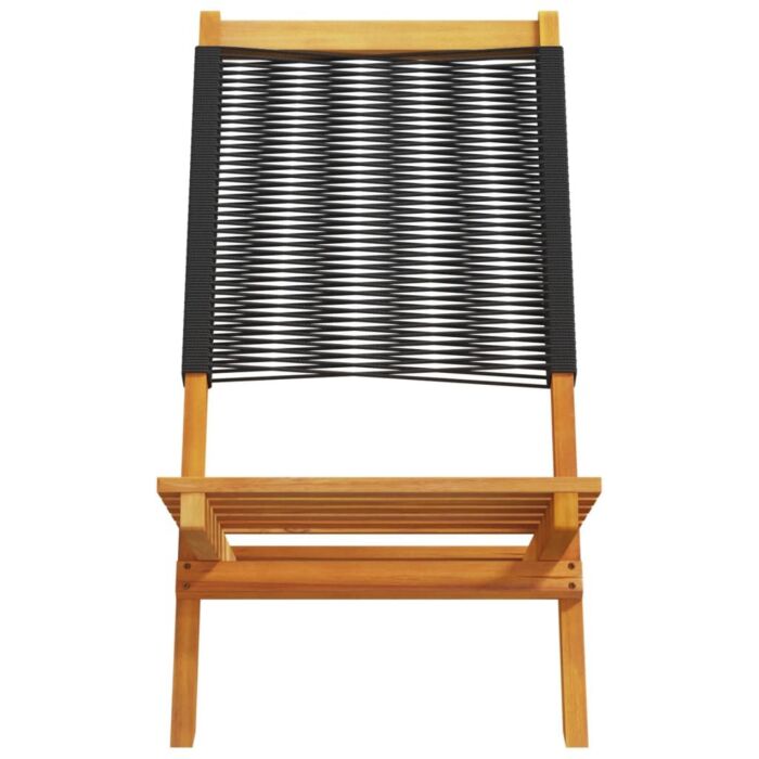 Vidaxl Folding Garden Chairs 8 Pcs Black Solid Wood Acacia