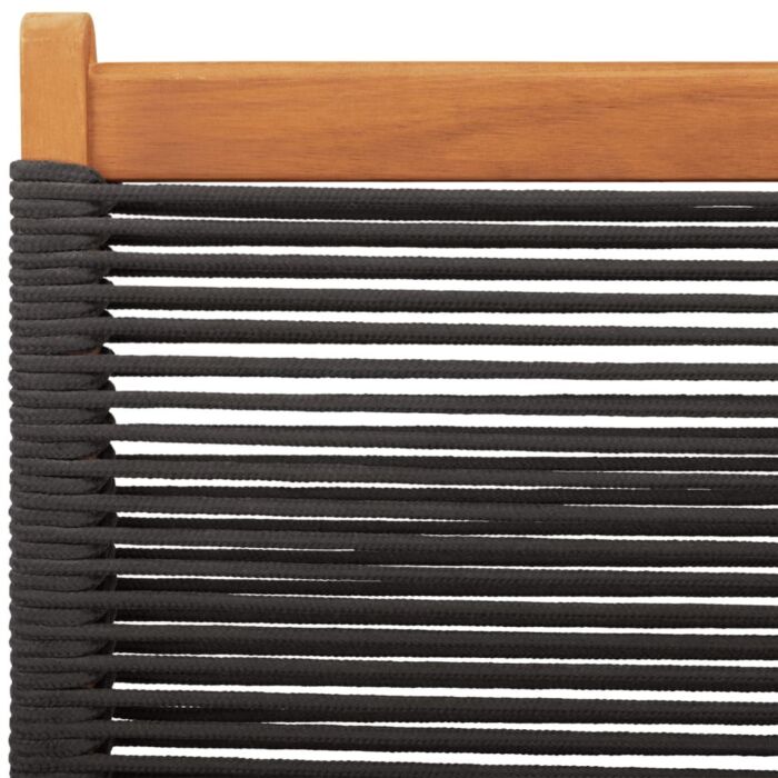 Vidaxl Folding Garden Chairs 8 Pcs Black Solid Wood Acacia